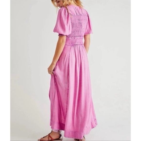 Free People String of Hearts Maxi Dress in Pink Size XS - Picture 5 of 10